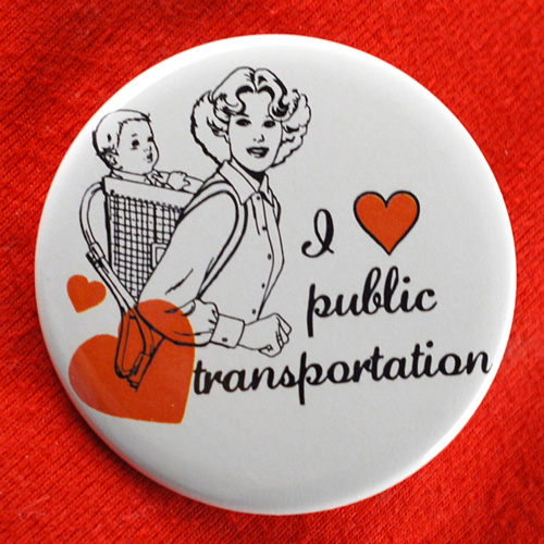 Image for I Heart/Love Public Transportation Button